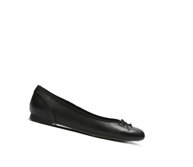 Ballerine Clarks Couture Bloom Cuir Femme Noir | QNLV38264