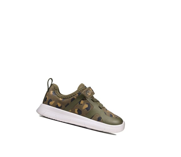 Baskets Clarks Ath Flux Textile Garcon Vert Olive Camouflage | PYKJ38496