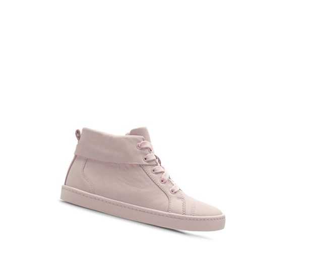 Baskets Clarks City Oasis Cuir Garcon Rose Clair | WIFN49186