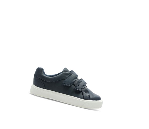 Baskets Clarks City Oasis Lo Cuir Garcon Bleu Marine | SNUZ26504