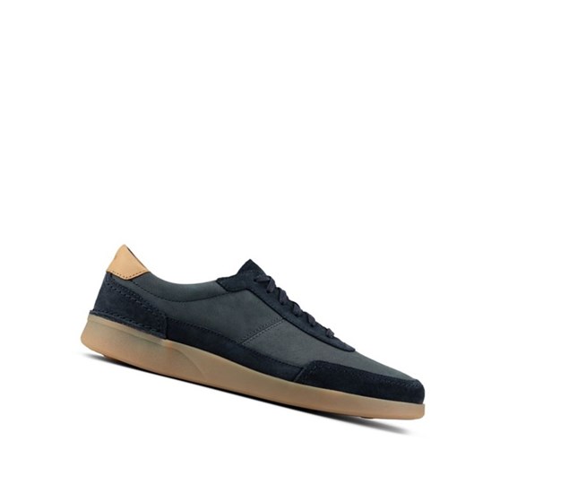 Baskets Clarks Oakland Run Daim Homme Bleu Marine | DJIB05914