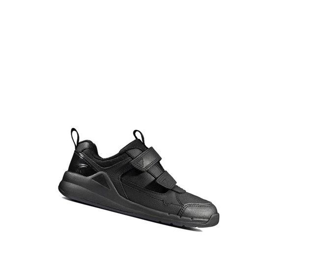 Baskets Clarks Orbit Sprint Cuir Fille Noir | DZUM57209