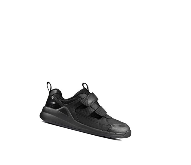 Baskets Clarks Orbit Sprint Cuir Fille Noir | HVDF12049