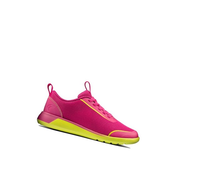 Baskets Clarks Suburb Spark Fille Rose Citron | OTNI10746