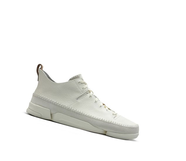 Baskets Clarks Trigenic Flex Cuir Homme Blanche | EDSH09834