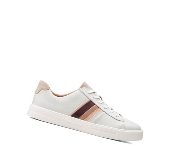 Baskets Clarks Un Maui Band Cuir Femme Blanche | BQGZ13260