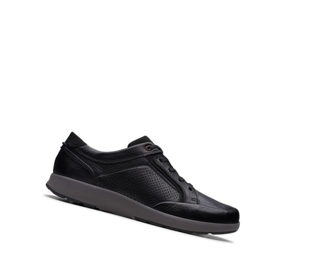 Baskets Clarks Un Trail Form Cuir Homme Noir | VBUP53478