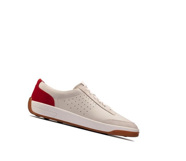 Baskets Décontractées Clarks Hero Air Dentelle Homme Blanche Rouge | EAST70392