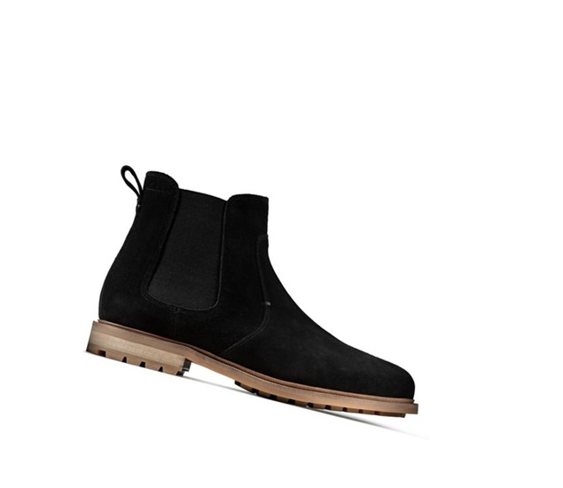 Bottines Chelsea Clarks Foxwell Top Daim Homme Noir | LNIQ51476