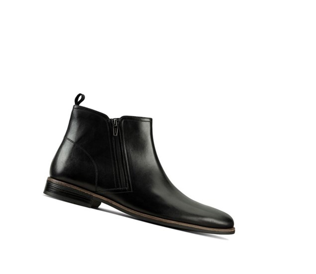 Bottines Chelsea Clarks Stanford Zip Cuir Homme Noir | ENGC45219