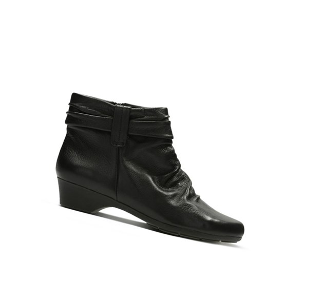 Bottines Clarks Matron Ella Cuir Femme Noir | EBWQ69147