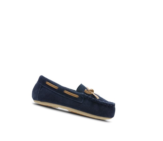 Chaussons Clarks Crackling Flo Daim Garcon Bleu Marine | NATG50413