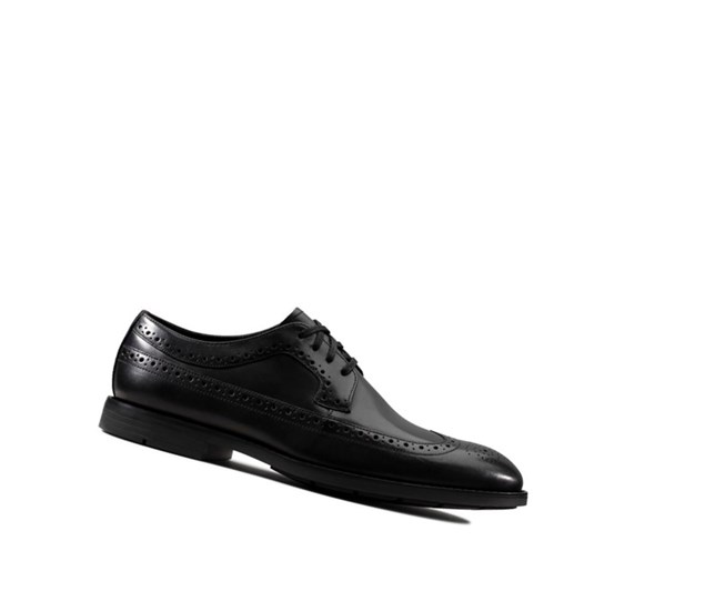 Chaussures Brogue Clarks Ronnie Limit Cuir Homme Noir | ERMW23695