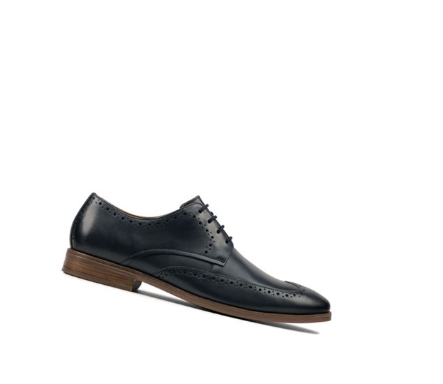 Chaussures Brogue Clarks Stanford Limit Cuir Homme Bleu Marine | LZHX25643