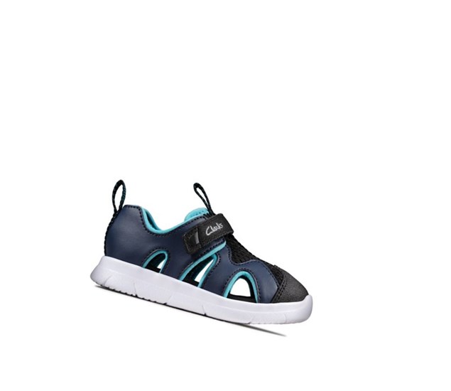 Chaussures Casual Clarks Ath Surf Synthétique Garcon Bleu Marine | CLME65897