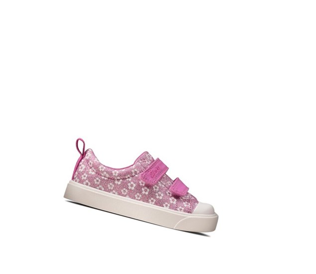 Chaussures Casual Clarks City Bright Floral Garcon Rose | AWGC51429