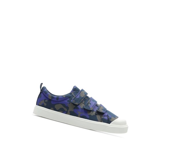 Chaussures Casual Clarks City Flare Lo Fille Bleu Marine Camouflage | UNKX95637