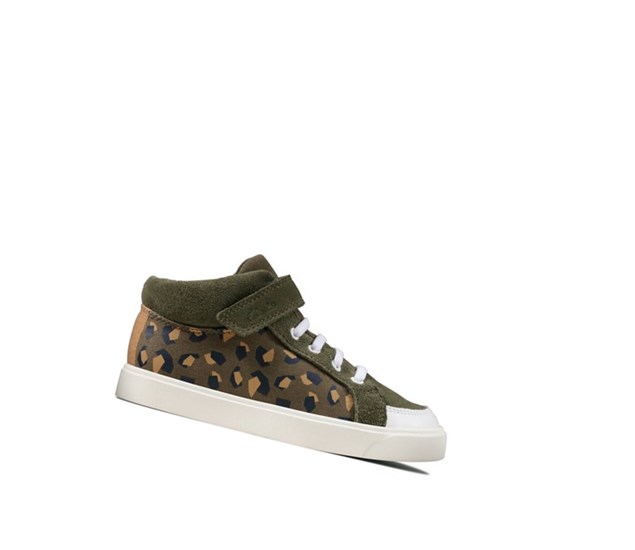 Chaussures Casual Clarks City Hop Garcon Vert Olive Camouflage | XSYJ04813