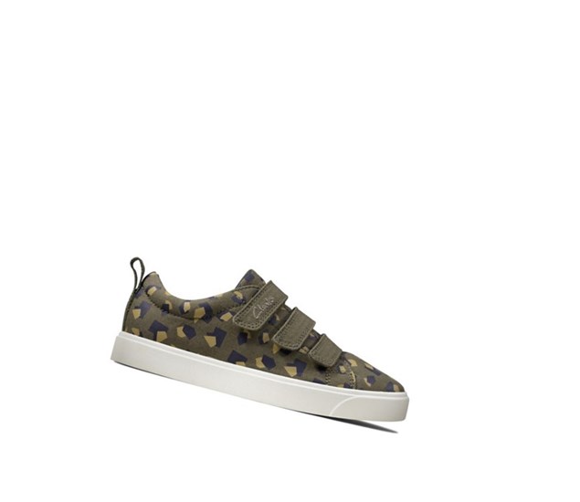 Chaussures Casual Clarks City Vibe Garcon Vert Olive Camouflage | VDBM73925