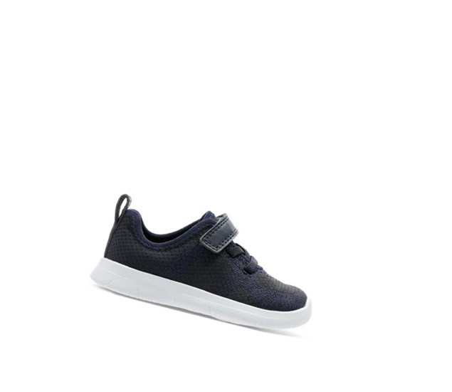 Chaussures Cuir Clarks Ath Flux Cuir Fille Bleu Marine | PEAD93814