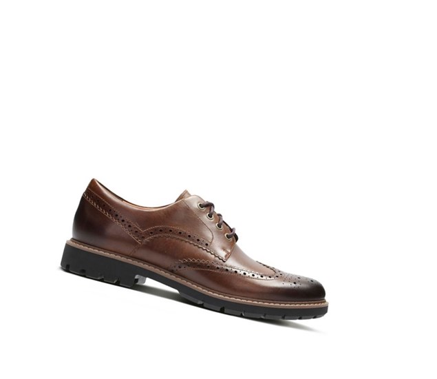 Chaussures Cuir Clarks Batcombe Wing Cuir Homme Marron Foncé | PJVD63412