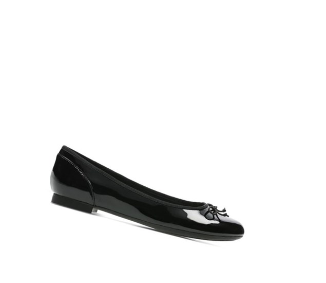 Chaussures Cuir Clarks Couture Bloom Vernis Larges Fit Femme Noir | TQYA36789