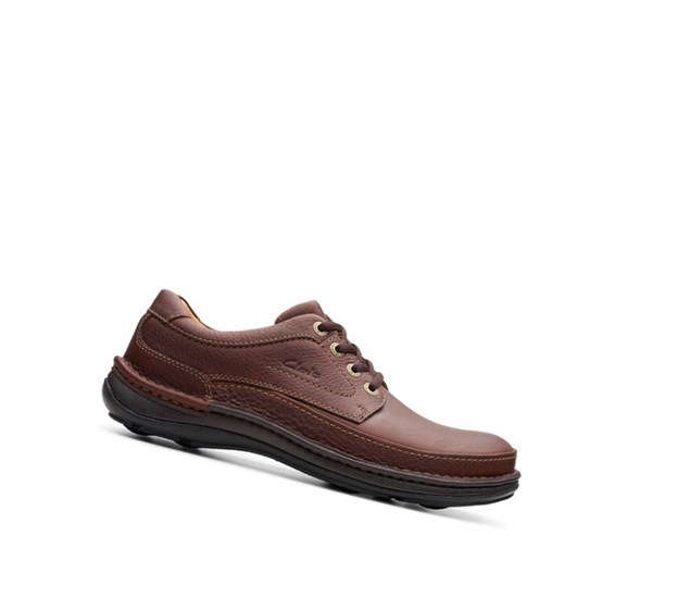 Chaussures Cuir Clarks Nature Three Cuir Homme Marron Foncé | PSZM41056