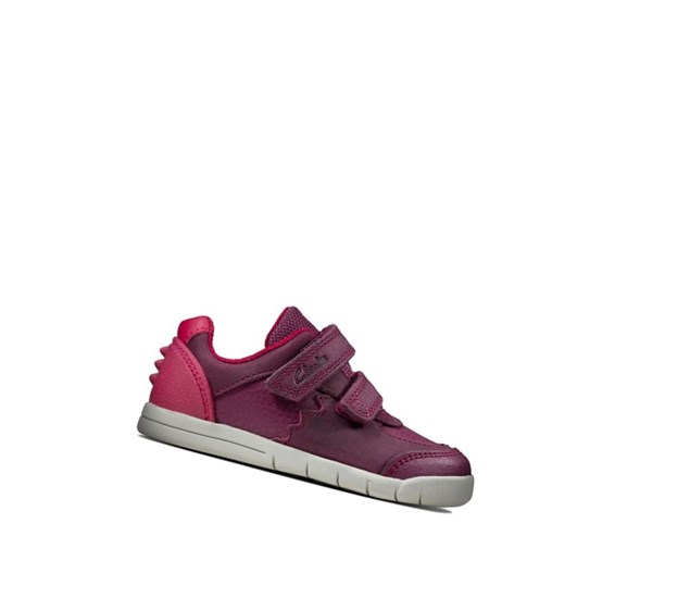 Chaussures Cuir Clarks Rex Quest Cuir Garcon Bordeaux | ZNKX07526