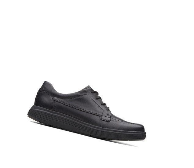 Chaussures Cuir Clarks Un Abode Ease Cuir Larges Fit Homme Noir | TVQG39258