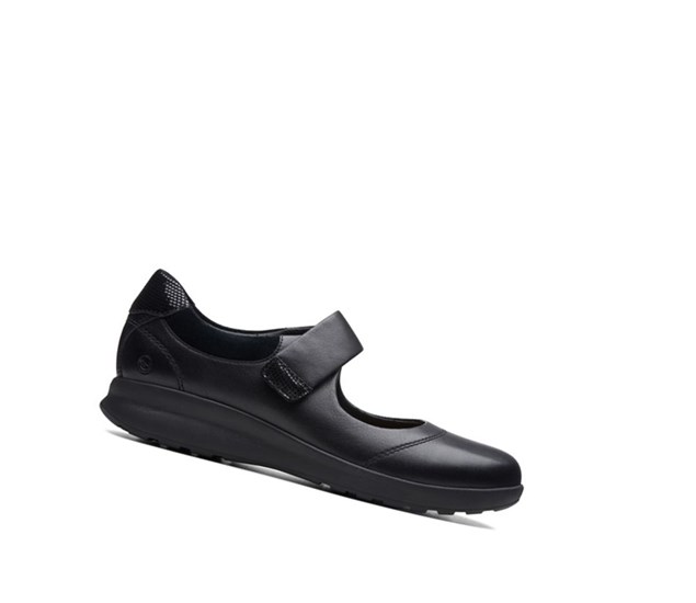 Chaussures Cuir Clarks Un Adorn Brides Cuir Femme Noir | ZFCD79658