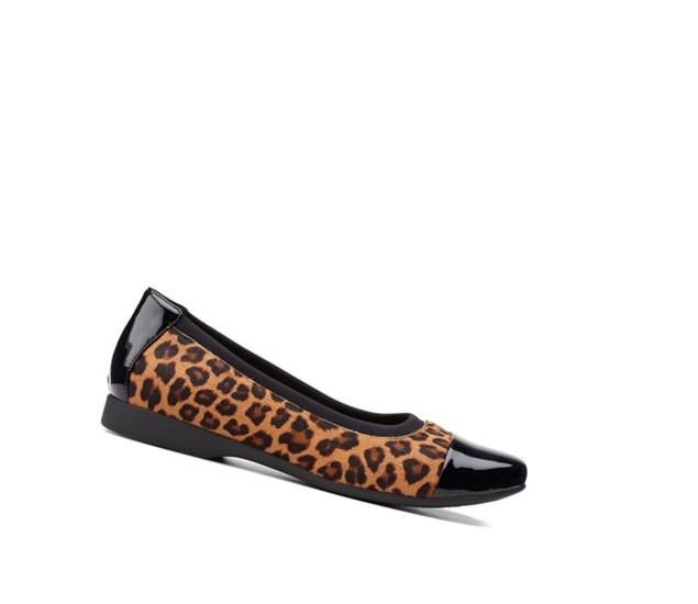 Chaussures Cuir Clarks Un Darcey Cap 2 Print Pony Cuir Femme Leopard | ARTV49286