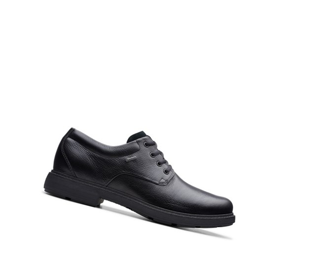 Chaussures Cuir Clarks Un Tread Lo Gore-tex Cuir Homme Noir | RFVG50368