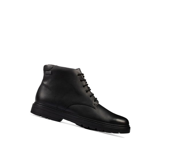 Chaussures D'école Clarks Loxham Walk Gore-tex Cuir Garcon Noir | ENPZ52937