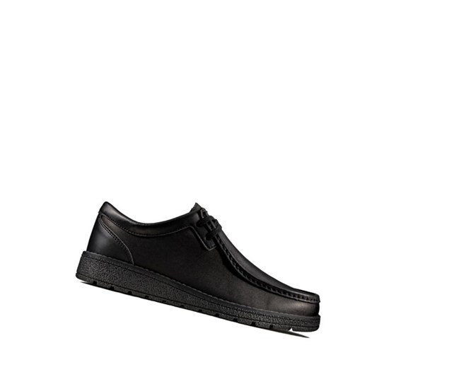 Chaussures D'école Clarks Mendip Craft Cuir Garcon Noir | GNLA43607