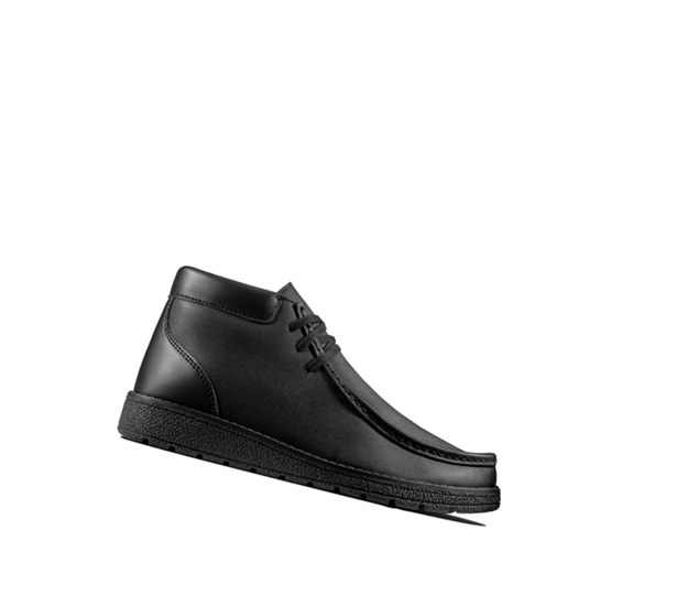 Chaussures D'école Clarks Mendip Loop Cuir Garcon Noir | SJYF21783