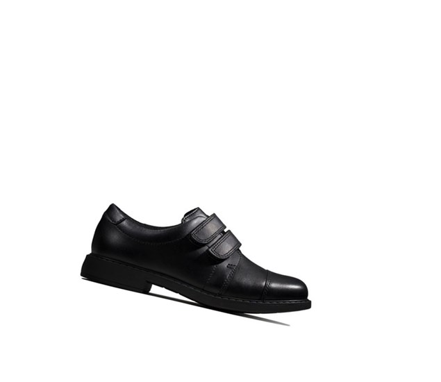 Chaussures D'école Clarks Scala Skye Cuir Garcon Noir | MGKZ47196