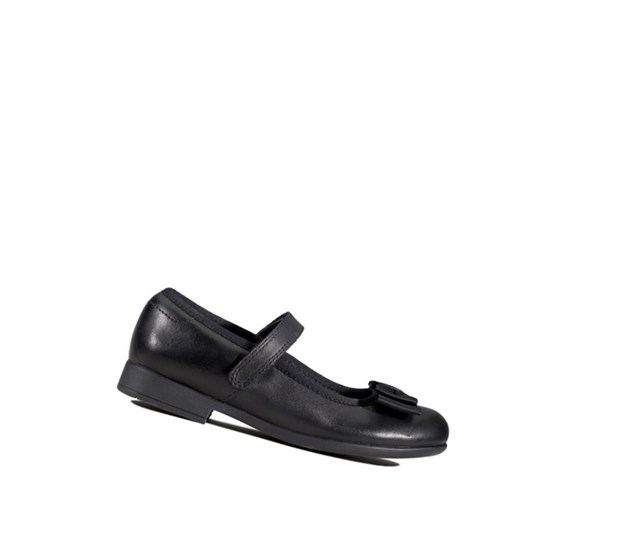 Chaussures D'école Clarks Scala Tap Cuir Fille Noir | PMIW60348