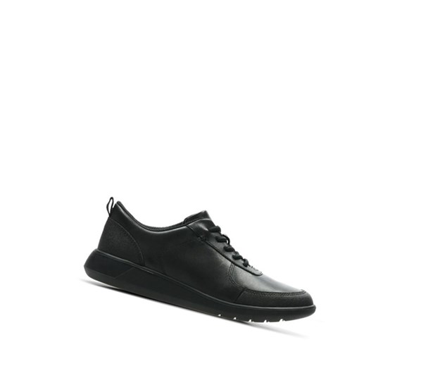 Chaussures D'école Clarks Scape Strada Cuir Fille Noir | JWHP96231