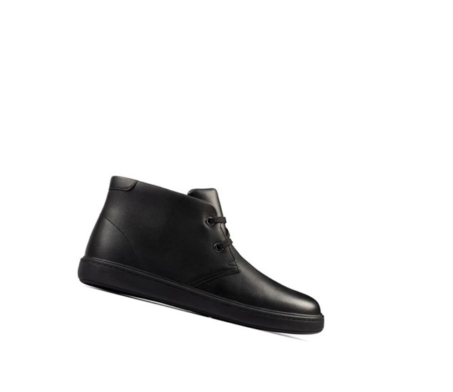 Chaussures D'école Clarks Strada Step Cuir Garcon Noir | QWUZ18495