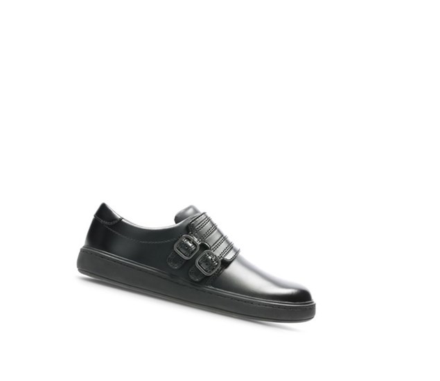 Chaussures D'école Clarks Streetstride Cuir Garcon Noir | OVCF73168