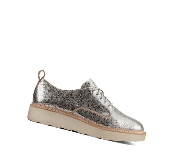 Chaussures Habillées Clarks Trace Walk Cuir Femme Argent Metal | AJDV24579