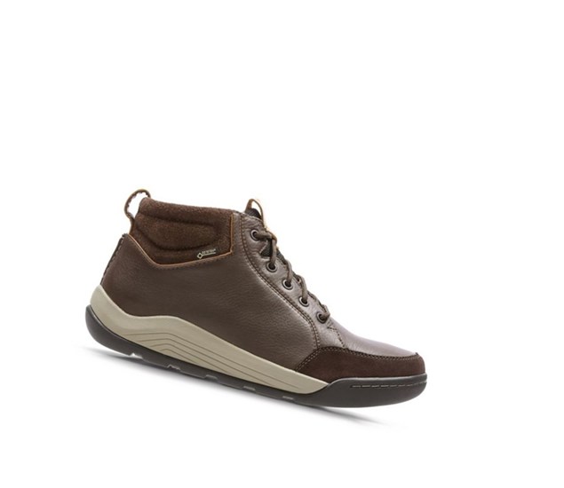 Chaussures Outdoor Clarks Ashcombe Mid Gore-tex Cuir Homme Marron Foncé | LXTN56879