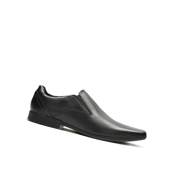 Chaussures Slip On Clarks Glement Slip Cuir Homme Noir | MEHT84371