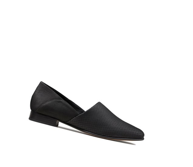 Chaussures Slip On Clarks Pure Tone Cuir Femme Noir Serpent | TMDH47915