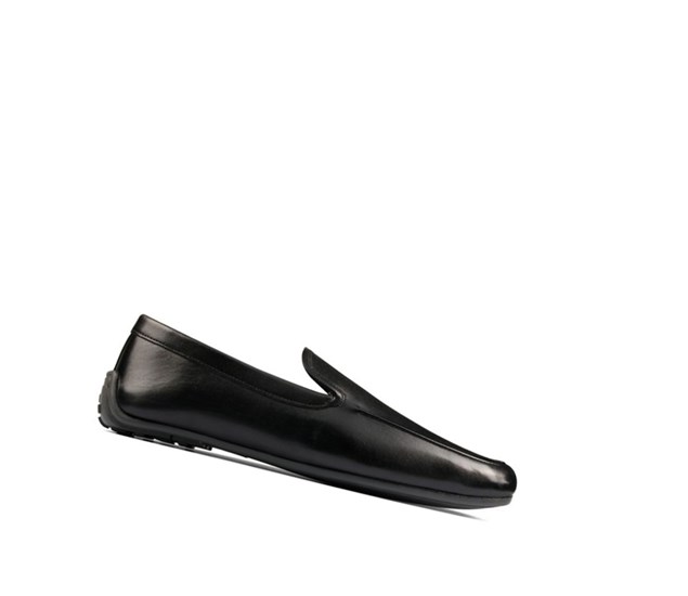 Chaussures Slip On Clarks Reazor Plain Cuir Homme Noir | QSZY06341