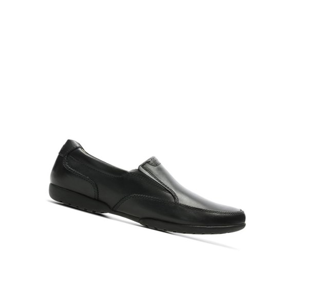 Chaussures Slip On Clarks Recline Free Cuir Homme Noir | ICZL84295