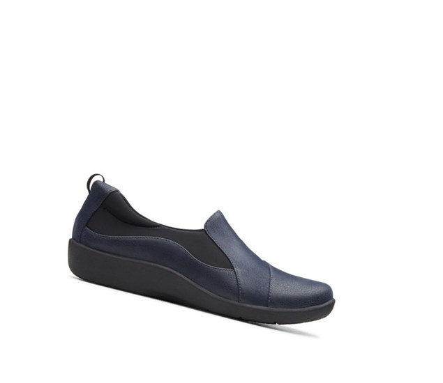 Chaussures Slip On Clarks Sillian Paz Femme Bleu Marine | MZKC08479