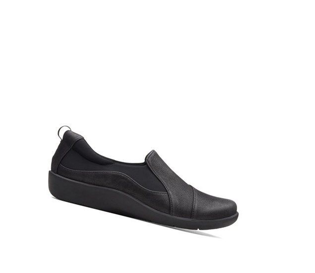 Chaussures Slip On Clarks Sillian Paz Larges Fit Femme Noir | UYHD70948