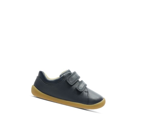 Chaussures de Marche Clarks Roamer Craft Cuir Garcon Bleu Marine | INDJ09146