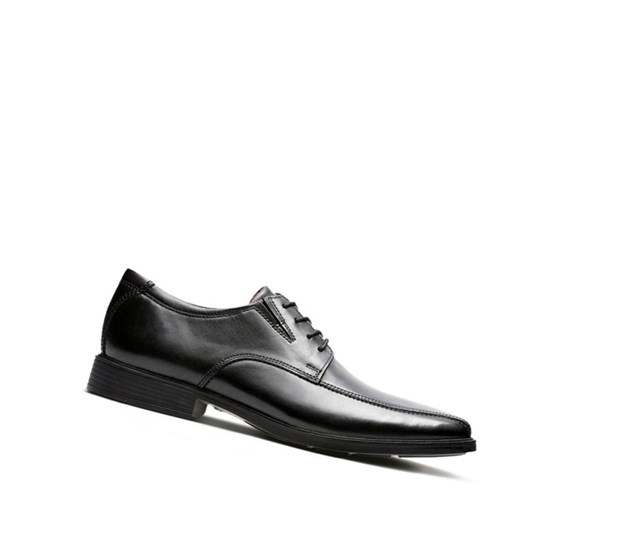 Chaussures de Marche Clarks Tilden Walk Cuir Homme Noir | YBIL05246